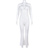 Cutout Series Neck Wrapped Chest Trousers Nightclub Jumpsuit